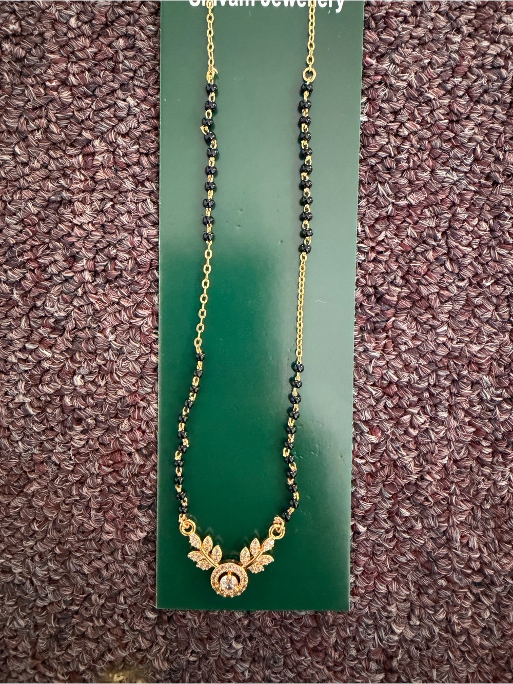 Gold and Black Beaded Pendant Necklace - Women Jewelry